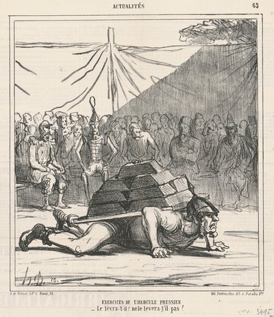 Ćwiczenia pruskiego Herkulesa autorstwa Honoré Daumier