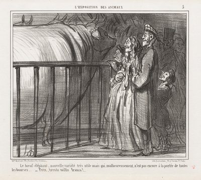 Ekspozycja Zwierząt : Pl. 5, Krowa-Słoń, Nowa Odmiana.... autorstwa Honoré Daumier