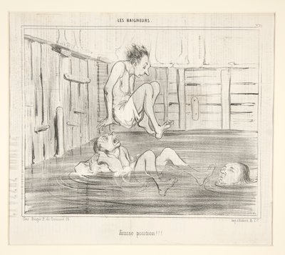 Zła pozycja!!! z Kąpiących się autorstwa Honoré Daumier