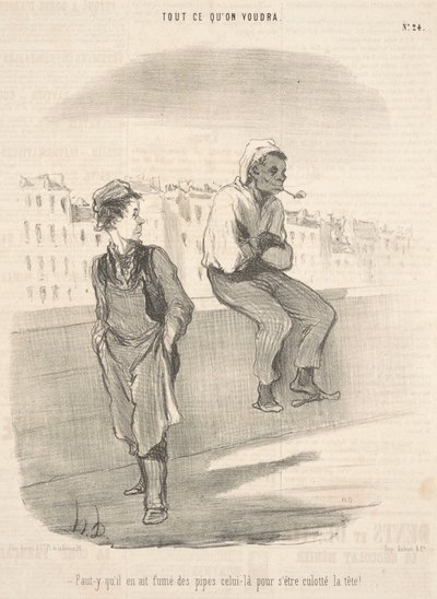 Musiał tam palić fajki? autorstwa Honoré Daumier