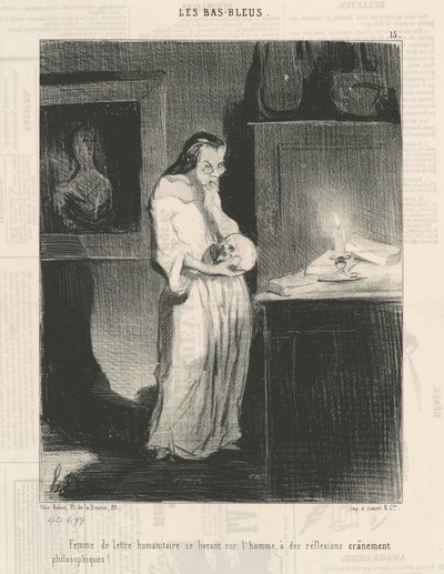 Kobieta z humanitarnych listów oddająca się mężczyźnie ... autorstwa Honoré Daumier
