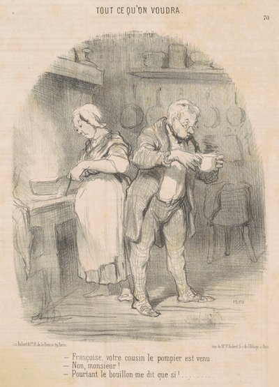 Francois, twój kuzyn strażak przyszedł... autorstwa Honoré Daumier