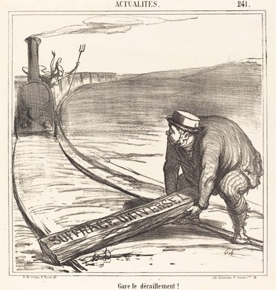 Zatrzymaj wykolejenie! autorstwa Honoré Daumier