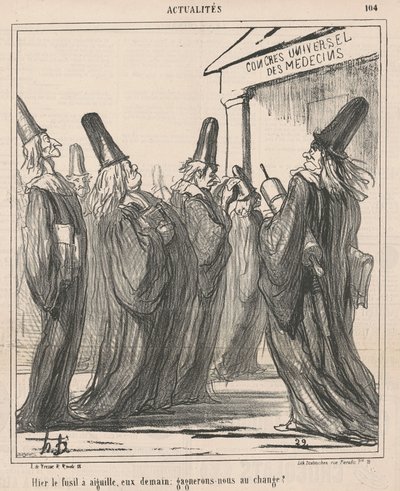 Wczoraj pistolet igłowy, jutro je... autorstwa Honoré Daumier