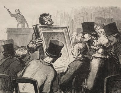 Hotel Bouillon: Miłośnicy zdjęć. autorstwa Honoré Daumier