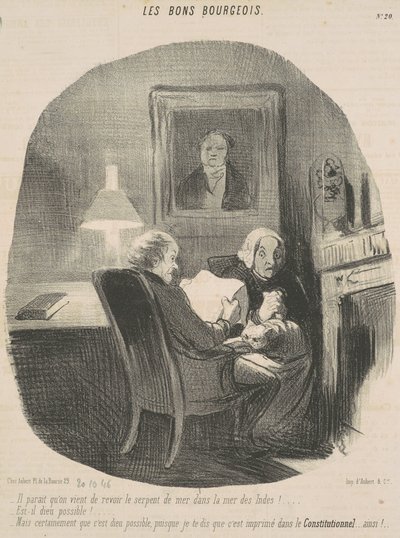 Wygląda na to, że właśnie znowu widzieliśmy węża morskiego... autorstwa Honoré Daumier