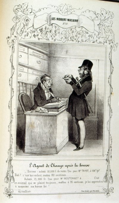 Ilustracja o ideach i legendach Philipon, pod tytułem Les Cent i Robert Macaire autorstwa Honoré Daumier