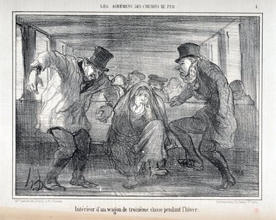Ilustracja do serii „Les Agrements des Chemin de fer” autorstwa Honoré Daumier
