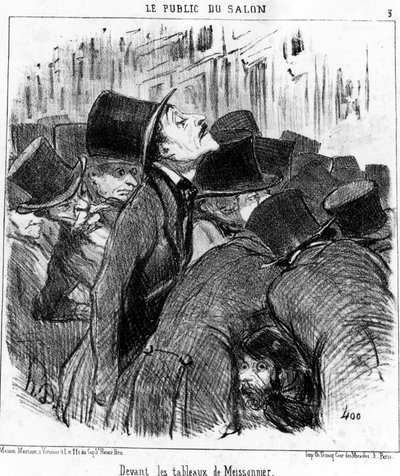 Przed obrazami Meissonniera, zaczerpniętymi z serii kreskówek „Obrazy i salony” Honore Daumiera (1808-1879). „Charivari” autorstwa Honoré Daumier