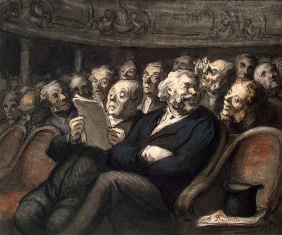 Przerwa w Comédie-Française, 1858. autorstwa Honoré Daumier