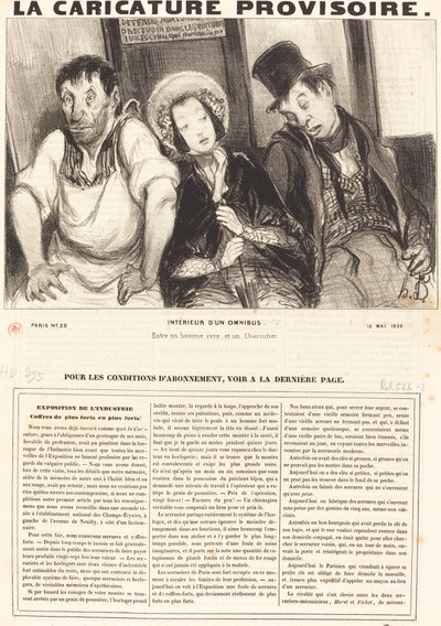 Wnętrze omnibusa autorstwa Honoré Daumier