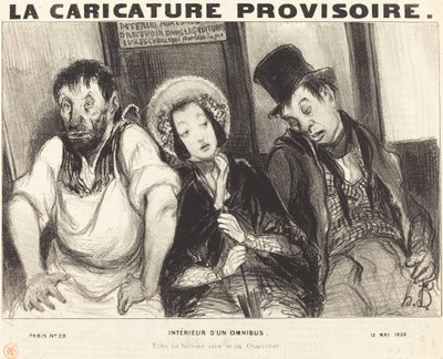 Wnętrze omnibusa autorstwa Honoré Daumier