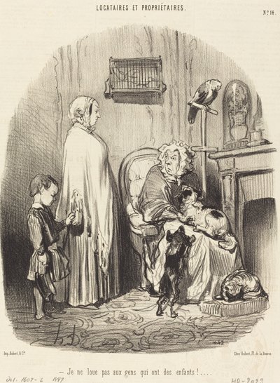 Nie wynajmuję osobom, które mają dzieci! autorstwa Honoré Daumier