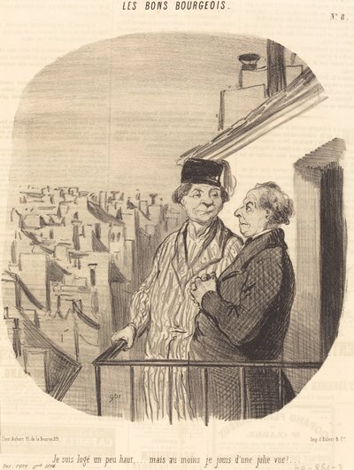 Mieszkam trochę wysoko... ale... cieszę się ładnym widokiem! autorstwa Honoré Daumier