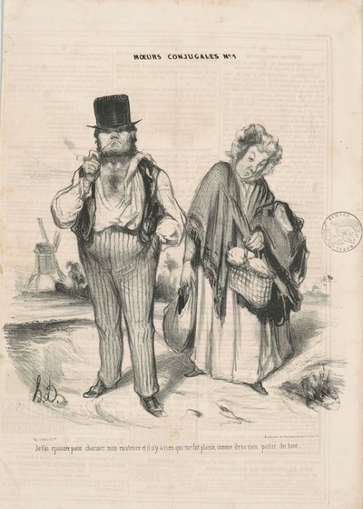 Wyszłam za ciebie, by oczarować moją egzystencję... autorstwa Honoré Daumier