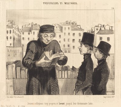 Młodzi studenci… zmywają swój łaciński słownik autorstwa Honoré Daumier