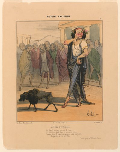 Młodość Alcybiadesa, tablica 19 z historii starożytnej autorstwa Honoré Daumier
