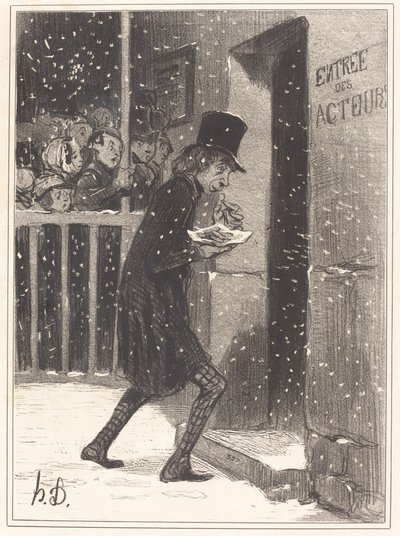 Aktor chodzący po linie autorstwa Honoré Daumier