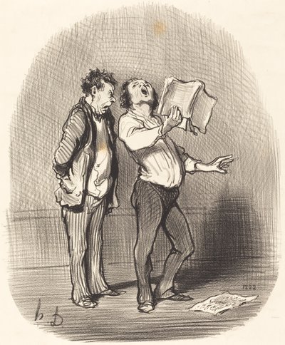 Minusy posiadania kochającego muzykę przyjaciela autorstwa Honoré Daumier