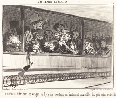 Minus bycia w wagonie... autorstwa Honoré Daumier
