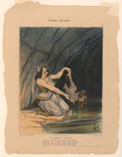 Chrzest Achillesa, tablica 22 z Historii Starożytnej autorstwa Honoré Daumier