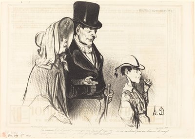Mama - czy miło jest jeść jego cukier jęczmienny!... autorstwa Honoré Daumier