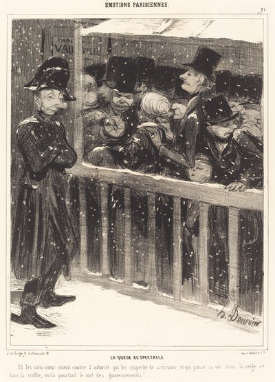 Kolejka na wystawie autorstwa Honoré Daumier
