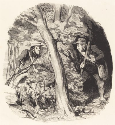 Spotkanie w lesie autorstwa Honoré Daumier