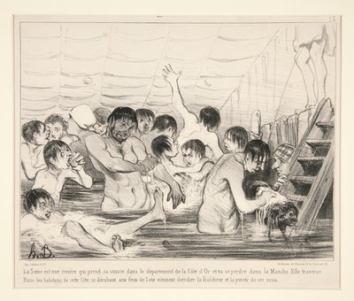 Sekwana to rzeka, która ma swoje źródło w departamencie Cote d autorstwa Honoré Daumier