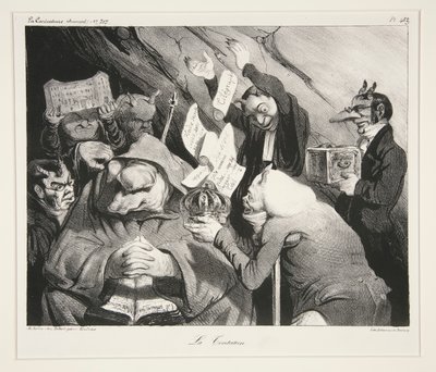 La Tentation. (Pokusa), pl. 453 z czasopisma La Caricature nr. 217 autorstwa Honoré Daumier
