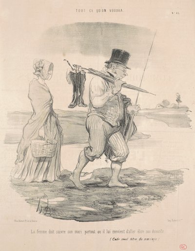 Żona powinna iść za mężem... autorstwa Honoré Daumier