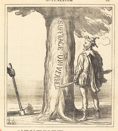 Topór, który go przetnie, nie jest jeszcze hartowany autorstwa Honoré Daumier