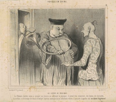 Lekcja muzyki autorstwa Honoré Daumier