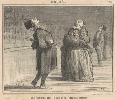 Paryżanie czekają na kometę autorstwa Honoré Daumier