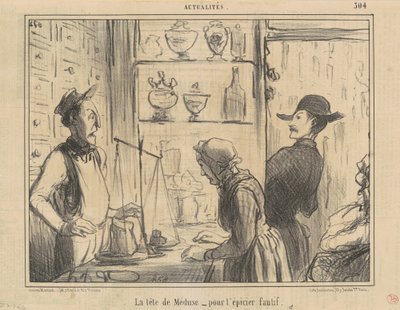 Głowa Meduzy dla obrażającego sklepikarza autorstwa Honoré Daumier