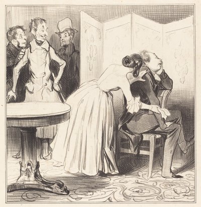 Chevalier des Adrets jest kochankiem... autorstwa Honoré Daumier
