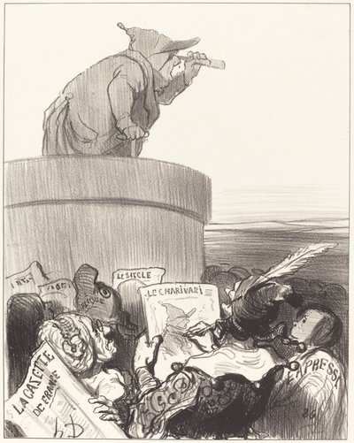 Konstytucja kontemplująca horyzont polityczny autorstwa Honoré Daumier