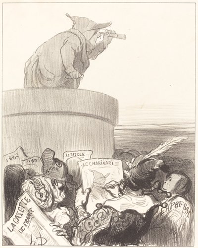 Konstytucja kontemplująca horyzont polityczny autorstwa Honoré Daumier