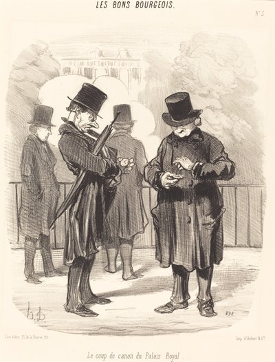Strzał armatni Palais-Royal autorstwa Honoré Daumier