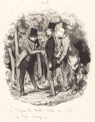 Niebezpieczeństwo… odwiedzenia strony, która jest zbyt dzika autorstwa Honoré Daumier