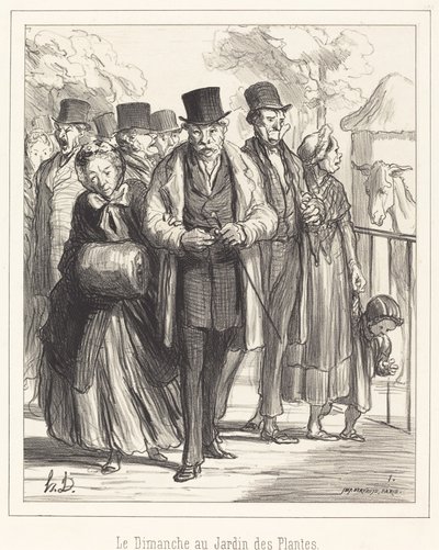 Niedziela w Jardin des Plantes autorstwa Honoré Daumier