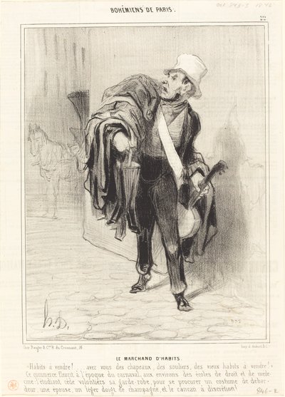 Sprzedawca ubrań autorstwa Honoré Daumier