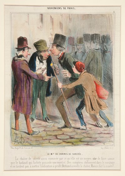Md. de Chaines du Suretes. Łańcuch bezpieczeństwa tak nazwany przez co autorstwa Honoré Daumier