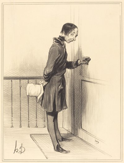 Żebrak w domu autorstwa Honoré Daumier