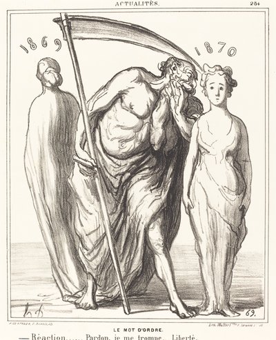 Hasło: Reakcja... Przebaczenie... Wolność autorstwa Honoré Daumier