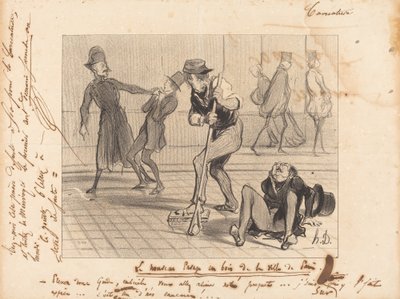 Nowa drewniana nawierzchnia... w Paryżu autorstwa Honoré Daumier