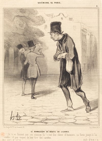 Kolekcjoner niedopałków cygar autorstwa Honoré Daumier