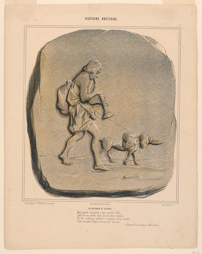 Powrót Odyseusza, tablica 7 z dziejów starożytnych autorstwa Honoré Daumier