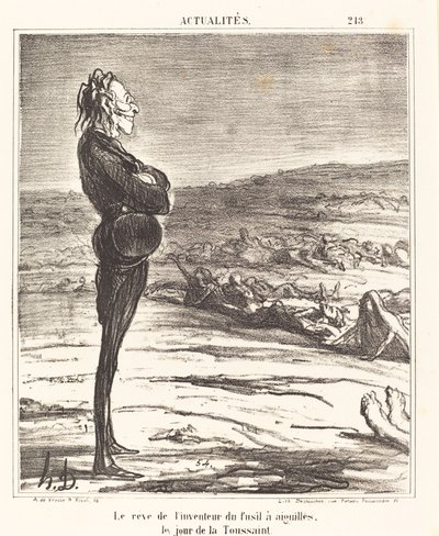 Marzenie wynalazcy pistoletu igłowego... autorstwa Honoré Daumier