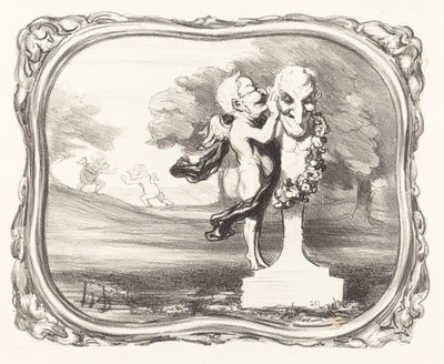 Tajemnica powierzona bogu faunowi autorstwa Honoré Daumier